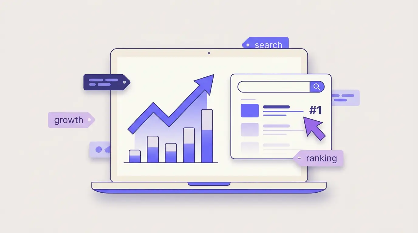 Tableau de bord SEO Mr Digital : suivi du trafic organique, des positions Google et des conversions